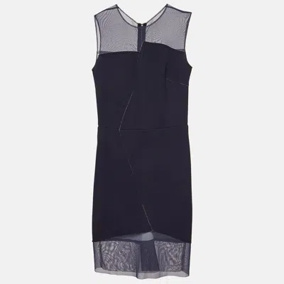 Sandro Navy Blue Crepe Sleeveless Sheath Dress