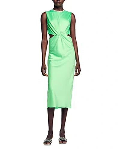 Sandro Women's Midi Dress With Twist In Green