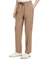 Sandro Elasticated Straight-leg Trousers In Dark Sand
