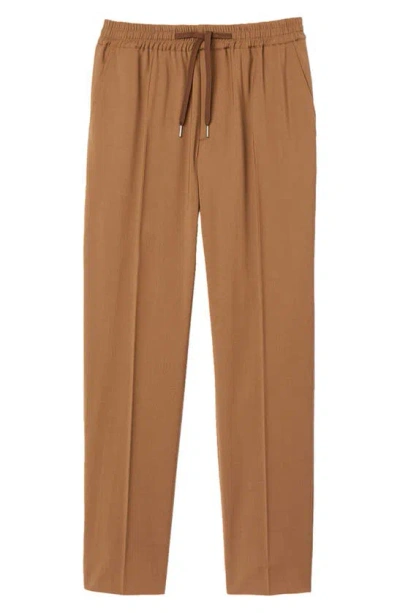 Sandro New Alpha Straight Leg Wool Blend Pants In Camel