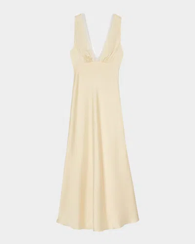 Sandro Noelle Lace-trim Maxi Dress