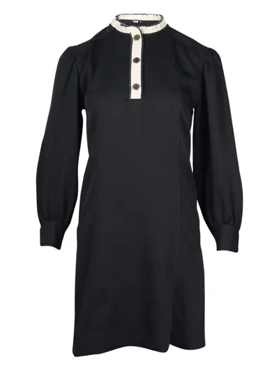 Pre-owned Sandro Noemi Mini Dress In Black