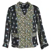 Sandro Noisette Floral-printed Blouse In Multicolor Viscose In Green