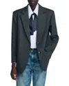 Sandro Notch Lapel Jacket In Blue