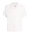 Sandro Cotton-linen Short-sleeve Shirt In Beige