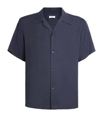 Sandro Notched Collar Shirt In Blue