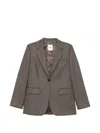 Sandro Notched-lapel Single-breasted Blazer In Brown