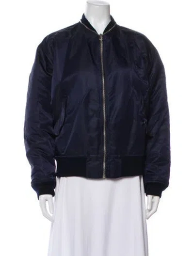Pre-owned Sandro Nylon Bomber Jacket In Blue
