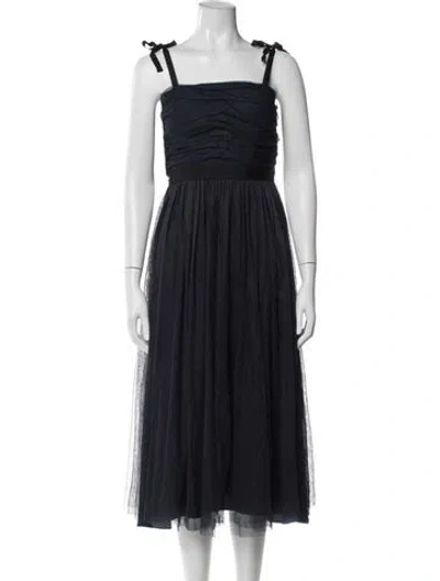 Pre-owned Sandro Nylon Midi Length Dress W/ Tags In Blue