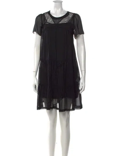 Pre-owned Sandro Nylon Mini Dress In Black