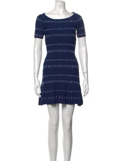 Pre-owned Sandro Nylon Mini Dress In Blue
