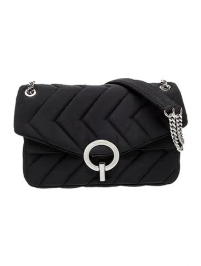 Pre-owned Sandro Nylon Shoulder Bag In Black
