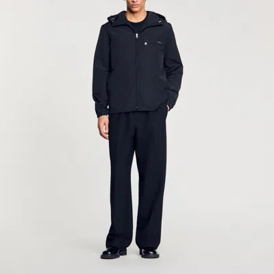 Sandro Nylon Windbreaker In Black
