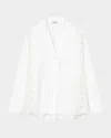 Sandro Womens Tie-front Long-sleeved Cotton Shirt Naturels In White