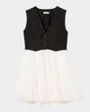 Sandro Two-tone Tailored Mini Dress In Black / Ecru