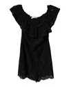 Sandro Off-shoulder Romper In Black Polyester In Black