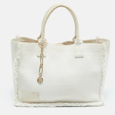 Sandro Off White Embroidered Canvas Shopper Tote In Neutral