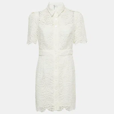 Sandro Off-white Floral Guipure Lace Mini Dress