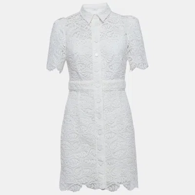 Sandro Off-white Floral Guipure Lace Mini Dress
