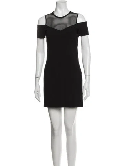 Pre-owned Sandro Off-the-shoulder Mini Dress In Black