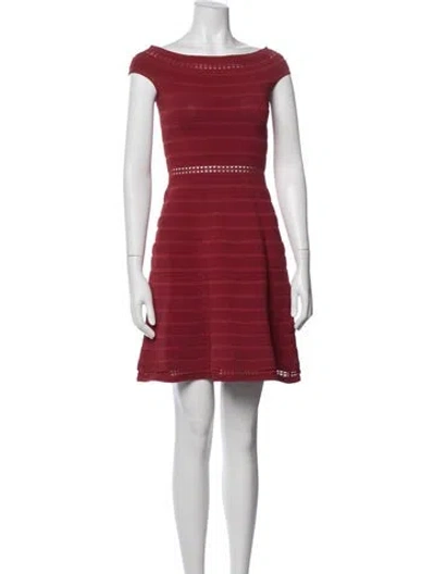 Pre-owned Sandro Off-the-shoulder Mini Dress In Red