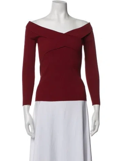 Pre-owned Sandro Off-the-shoulder Sweater In Red