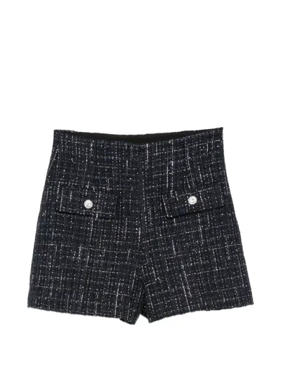 Sandro Olivia Tweed Sequin-embellished Shorts In Blue