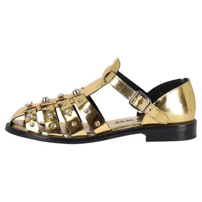 Pre-owned Sandro Olyma Studded Leather Cage Sandals