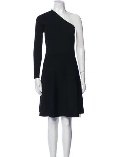 Pre-owned Sandro One-shoulder Mini Dress In Black