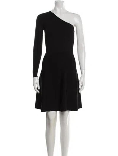 Pre-owned Sandro One-shoulder Mini Dress In Black