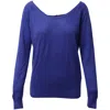 Sandro Open Back Sweater With Bows In Blue Cotton In Blue