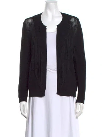 Pre-owned Sandro Open Front Sweater In Black