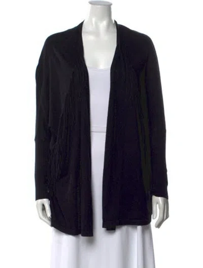 Pre-owned Sandro Open Front Sweater In Black