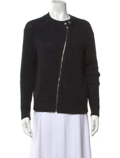 Pre-owned Sandro Open Front Sweater In Black