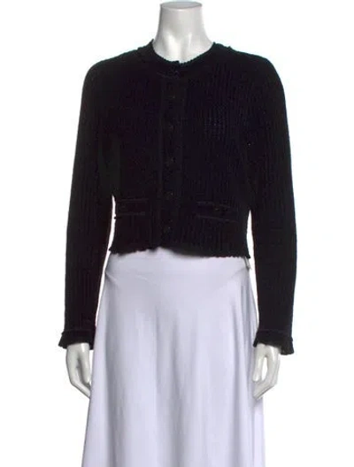 Pre-owned Sandro Open Front Sweater In Black