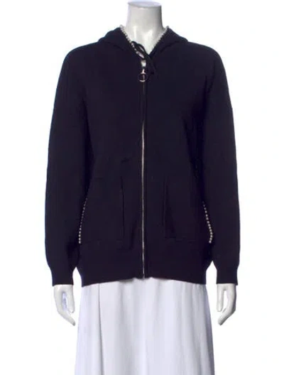 Pre-owned Sandro Open Front Sweater In Blue