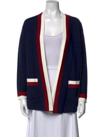 Pre-owned Sandro Open Front Sweater In Blue