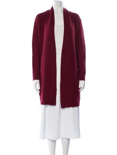 Pre-owned Sandro Open Front Sweater In Burgundy