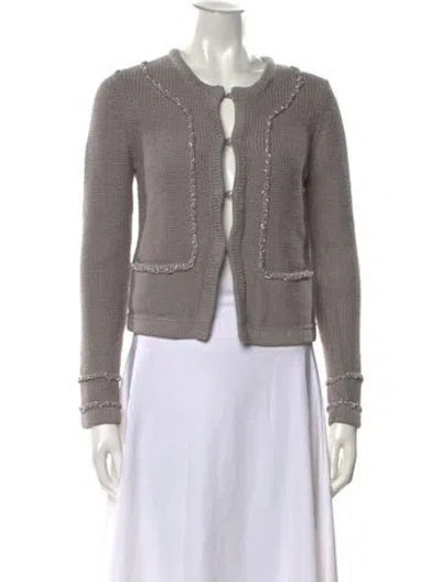 Pre-owned Sandro Open Front Sweater In Gray