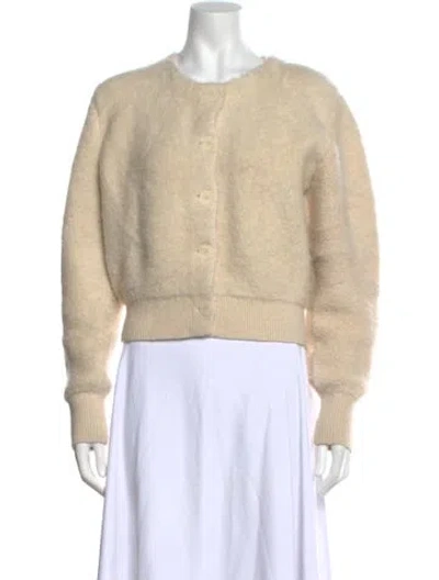 Pre-owned Sandro Open Front Sweater In Neutrals