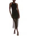 Sandro Open Knit Maxi Dress In Black