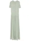 Sandro Knit Maxi Dress In Green