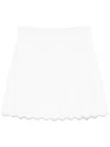 Sandro Womens Naturels Pearl-embellished Cropped Knitted Top In White