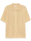 Sandro Chemise Coast Oversized Knit Button Shirt In Brown