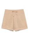 Sandro Eliott Embellished Knitted Shorts In Brown