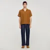 Sandro Openwork Mesh Shirt In Brown
