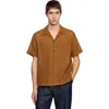 Sandro Openwork Mesh Shirt In Brown