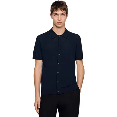 Sandro Openwork Shirt In Blue