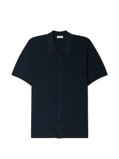 Sandro Openwork Shirt In Blue