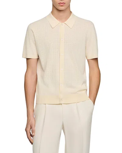 Sandro Openwork Shirt In Neutral